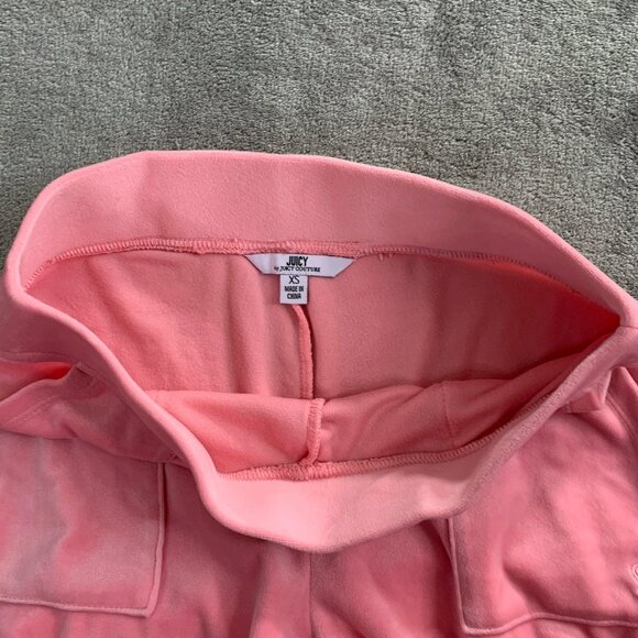 Juicy By Juicy Couture Sweatpants Womens XS Pink Velour Y2K Athleisure Wide Leg - Picture 8 of 11